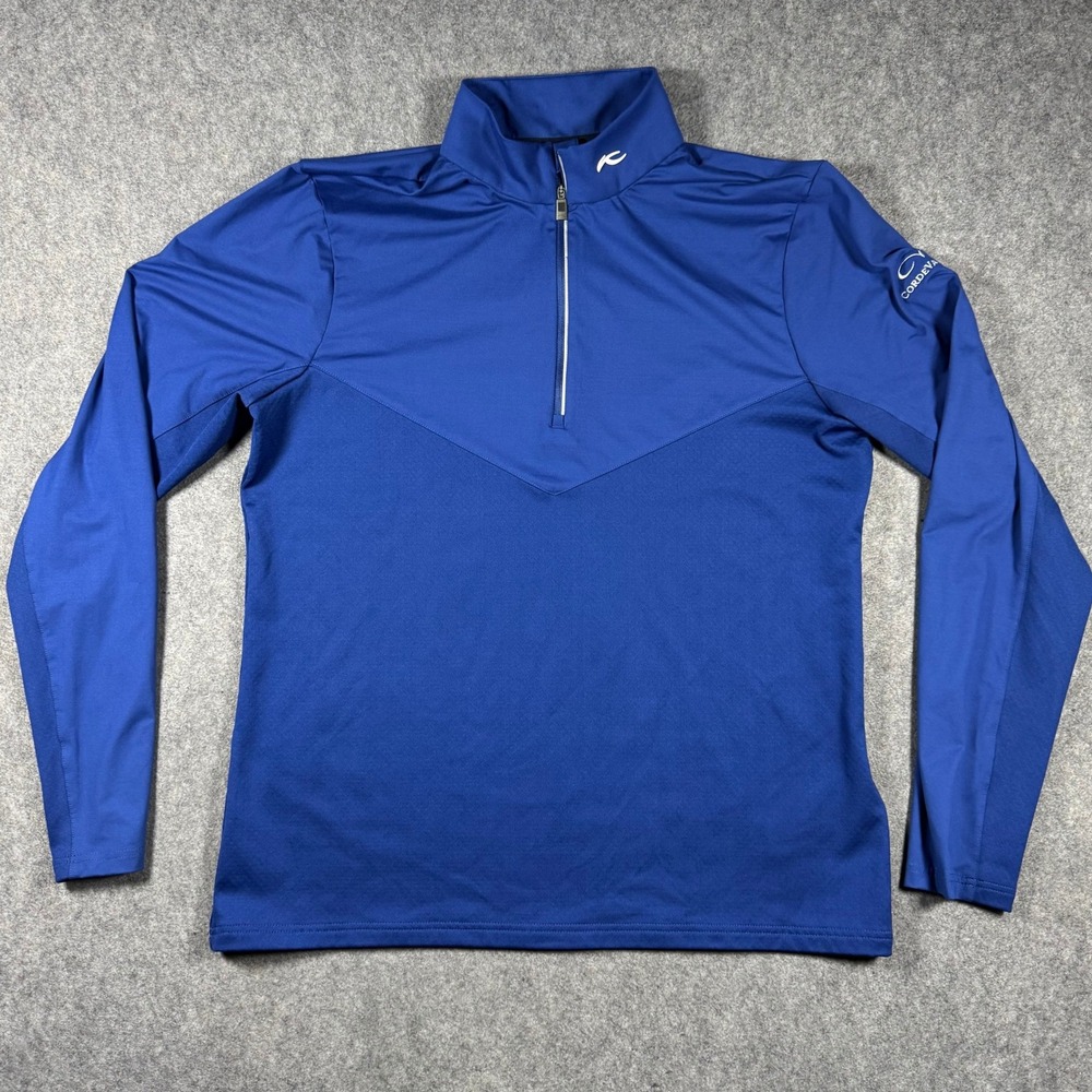 KJUS Mens Golf 1/4 Zip Pullover Blue UPF 50+ Regular Size 54 XL CordeValle Logo